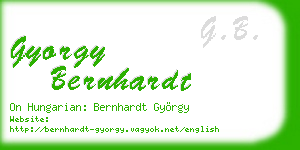 gyorgy bernhardt business card